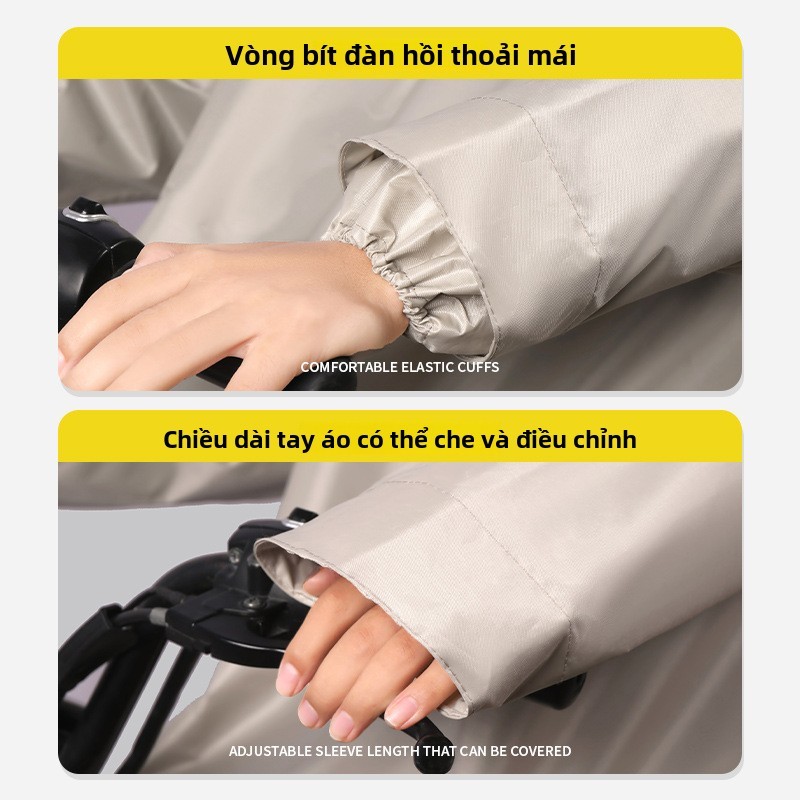 Áo mưa 1 người trùm kín vải OXFORD siêu bền, chống thấm - nhanh khô -an toàn đi xe máy, xe điện model 2025.