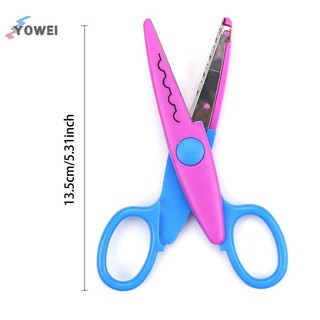 YOWEI 6 Cái / bộ Kéo Họa Tiết Sóng Máy Cắt Giấy DIY Dụng Cụ Thủ Công Giấy Thủ Công Thẻ Ảnh Kéo Trẻ Em Quà Tặng Đồ Dùng Văn Phòng VN
