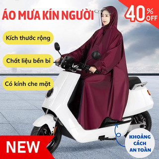 Áo mưa Myd.23 đi xe máy kín người, da cá cao cấp, chống thấm, siêu bền