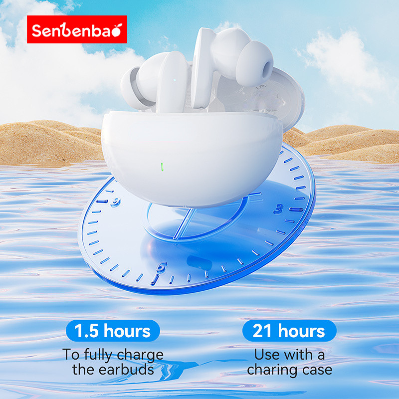 Senbenbao S90 Bluetooth 5.3 Tai nghe nhét tai không dây Tai nghe khử tiếng ồn thông minh Chơi game thể thao chống mồ hôi Micrô tích hợp Điều khiển cảm ứng Tai nghe không dây thực sựTWS