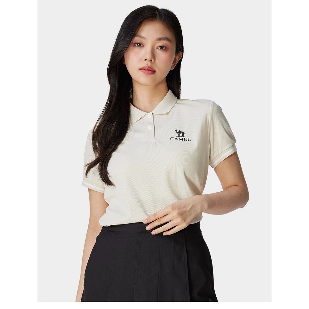 Ảnh Áo polo ngắn tay thể thao CAMEL nam nữ nhanh khô thoáng khí Áo thun thông thường 4