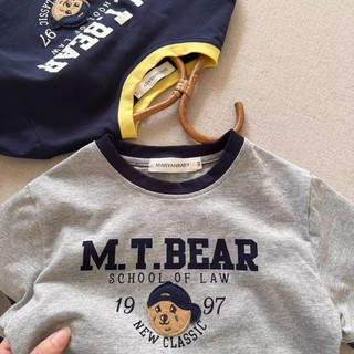Áo thun ngắn tay hình gấu trẻ em mùa hè mới bằng cotton nguyên chất cho bé trai và bé gái, áo thun màu sắc đa dạng, áo thun nửa tay hoạt hình