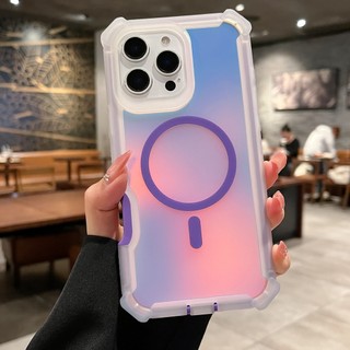 Ốp điện thoại dày từ tính Macaron Gradient 2 trong 1 cho IPhone 16 / 15 / 14 PRO MAX