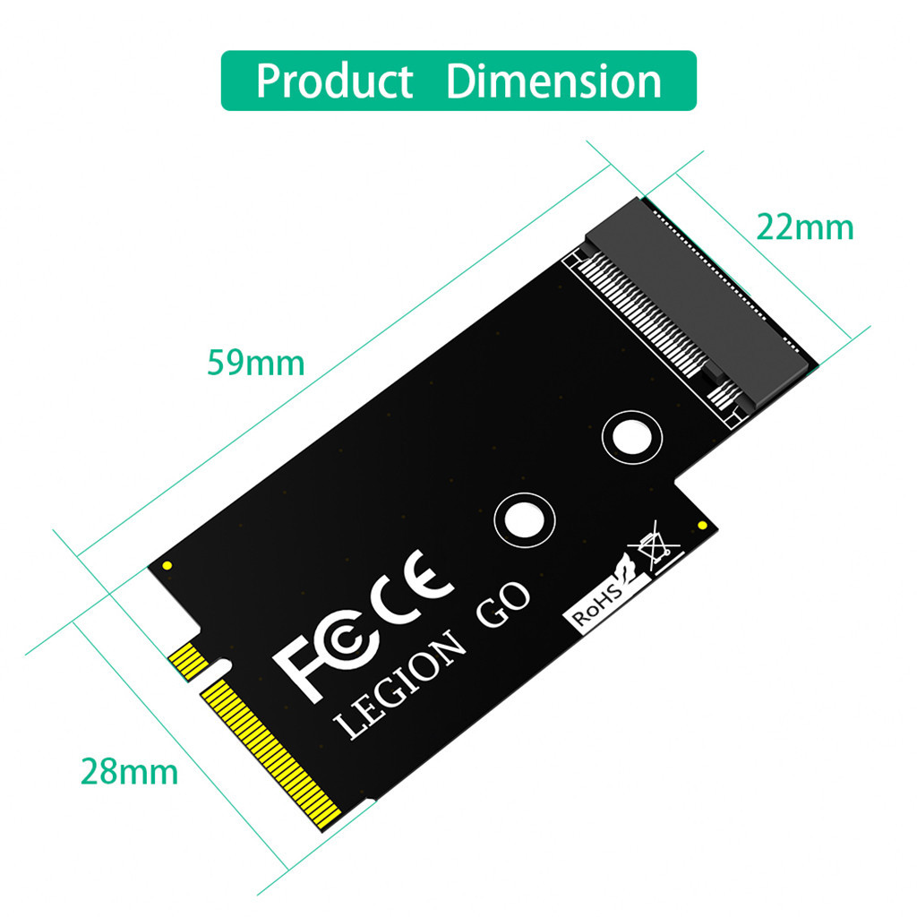 Jmt Cho M.2 NGFF NVME M-Key SSD Adapter Thẻ Cho 2242 2260 2280 Ổ Cứng SSD Mở Rộng Cho Lenovo Legion Go Cầm Tay Chuyển Đổi
