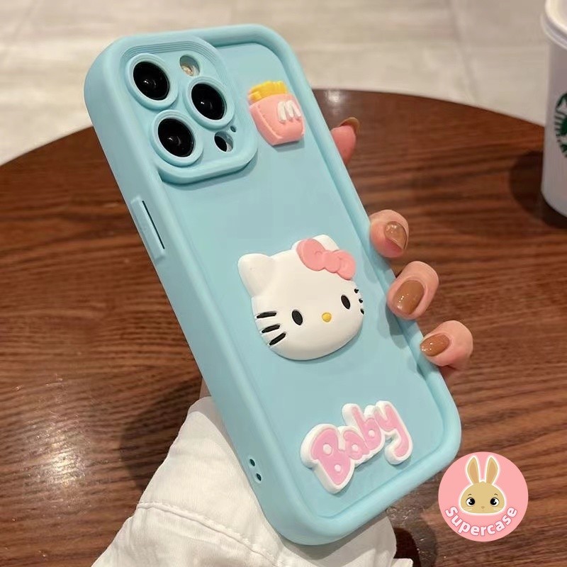 Dành Cho Vivo V23 V20 Pro V21 5G V21e 4G V23e V21s V11i V17 Neo V15 V5 Lite V5s 3D Khoai Tây Chiên Mèo Kitty Mềm