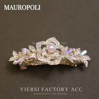 Mauropoli [Sẵn Sàng] Camellia Kim Cương Giả Sang Trọng Kẹp Tóc Nửa Dây Buộc Đuôi Ngựa Kẹp Mũ Đội Đầu Kẹp Bên Kẹp Mùa Xuân Kẹp Tóc
