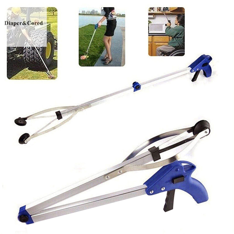 Diaper & CORED 83cm Kẹp Thùng Rác Dài Có Thể Gập Lại Lấy Dụng Cụ Cầm Cong Pickup Graber Dụng Cụ YTH