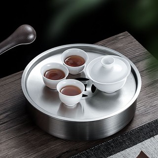 Trà Rửa Đơn Giản 01218 Chaoshan Retro 304 Thép Không Gỉ Khay Trà Giả Tín Nồi Cheng Khô Ướt Làm Trà Nhỏ Bàn Người Công Nhân Thoát Trà Bộ Tối Giản