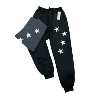 Quần Jogger thể thao Unisex vải thun hoạ tiết ngôi sao phong cách .