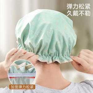 Mũ ủ tóc trùm đầu họa tiết chất lụa 2 lớp chống nước loại cao cấp 26x26cm