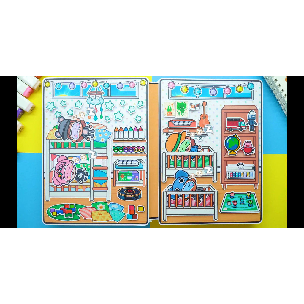 ĐỒ CHƠI NGÔI NHÀ BÚP BÊ GIẤY CẮT THỦ CÔNG DIY - Baby Villa In Quiet Book -