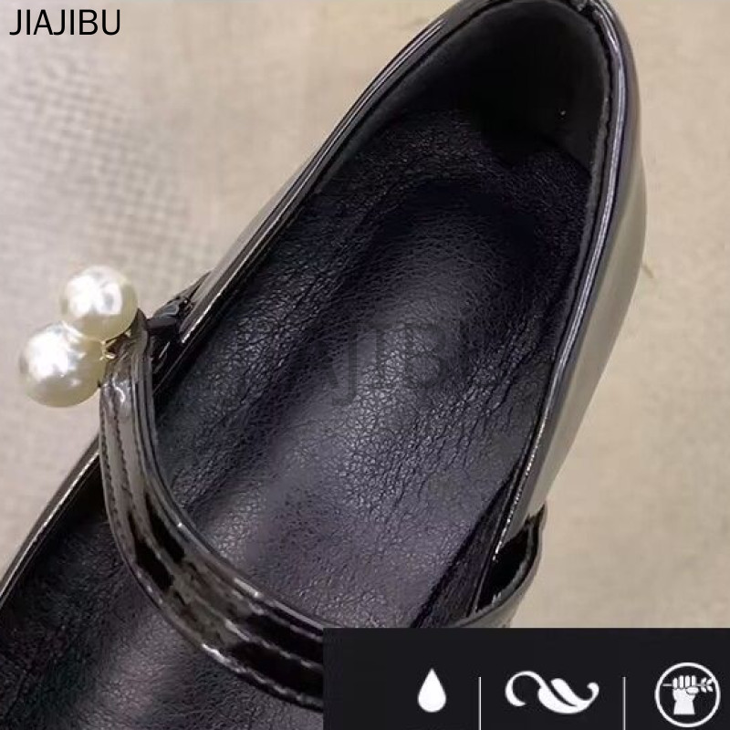 Size 35-43 Giày Da Nhỏ JK Đa Năng Giày Nữ Size Lớn Giày Da Học Sinh Cao Gót Phong Cách Anh Quốc 42 Giày Lolita Mũi Tròn Màu Đen Korean Fashion Platform Mary Jane Shoes 41 Beige Pearl Princess Style Doll Shoes Giày Đi Học Giày Khiêu Vũ Gót Dày