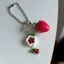 BTF Sweet Strawberry Đính Hạt Mặt Dây Chuyền Quyến Rũ Cho Điện Thoại Di Động Và Móc Khóa Dây Điện Thoại