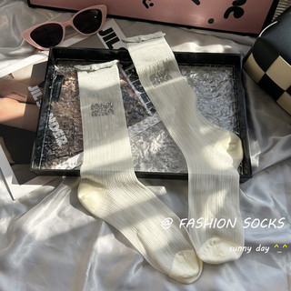 [oklife] Mùa Xuân Hè Nhấp Nháy Carbon Kim Cương Cao Cấp Bạc Series Giữa Ống Tất Thời Trang Hàng Châu Âu Tất Hợp Thời Trang Tất Trang Trí Tất Tất Tất Tất Tất Phù Hợp Với Thời Trang