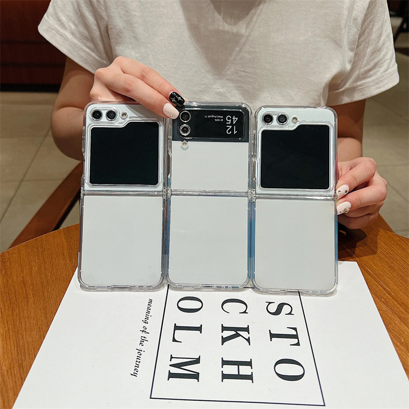 Ốp Điện Thoại TPU Mềm Trong Suốt Cho Samsung Galaxy Z Flip 6 Flip 5 Flip 4 Flip 3 5G Gấp Silicon Dành Cho Samsung Z Flip6 Flip5 Flip4 Flip3 Case