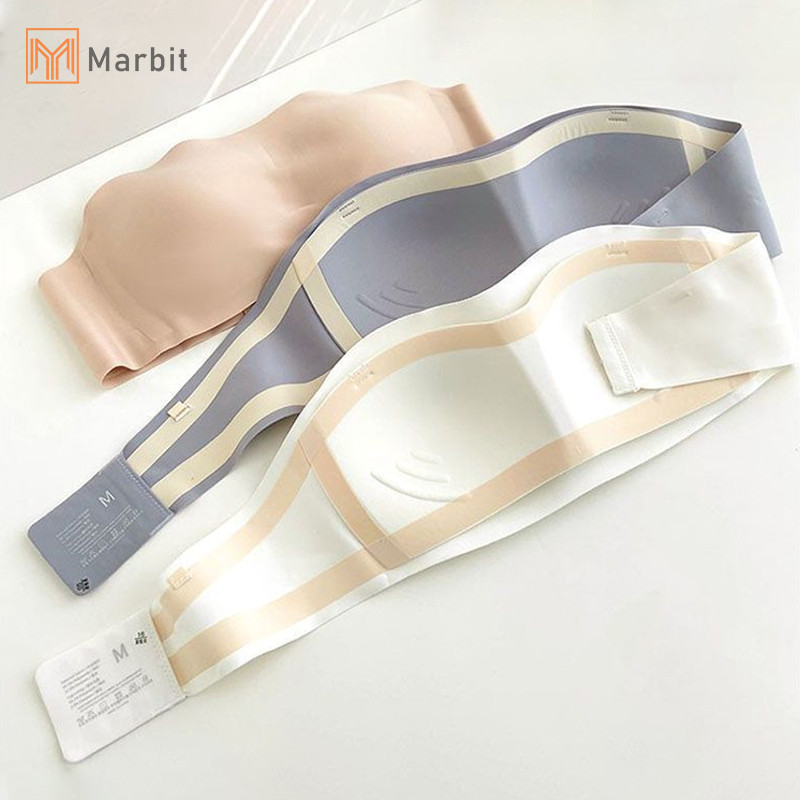 Marbit Dây Áo Ngực Cho Nữ Ngoài Trời Mùa Hè Mặc Mỏng Chống Trơn Trượt Liền Mạch Vô Hình Ống Thu Nhỏ Thạch Bọc Áo Ngực Mới