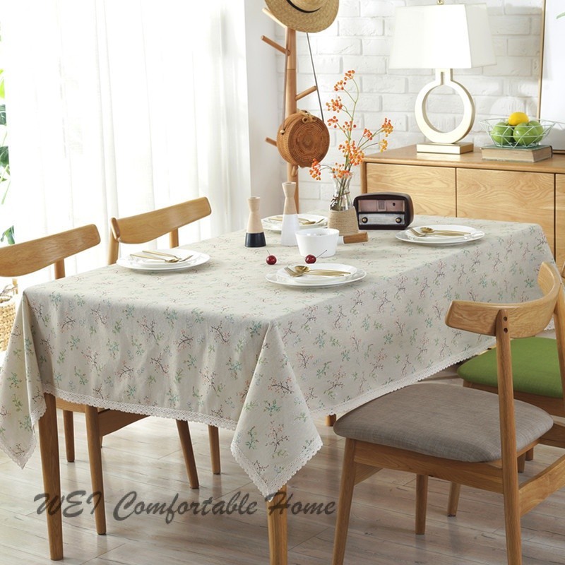 Đơn giản Nhỏ Tươi Cotton Vải Lanh In Khăn Trải Bàn Gia Đình Bàn Cà Phê Chống Bụi Khăn