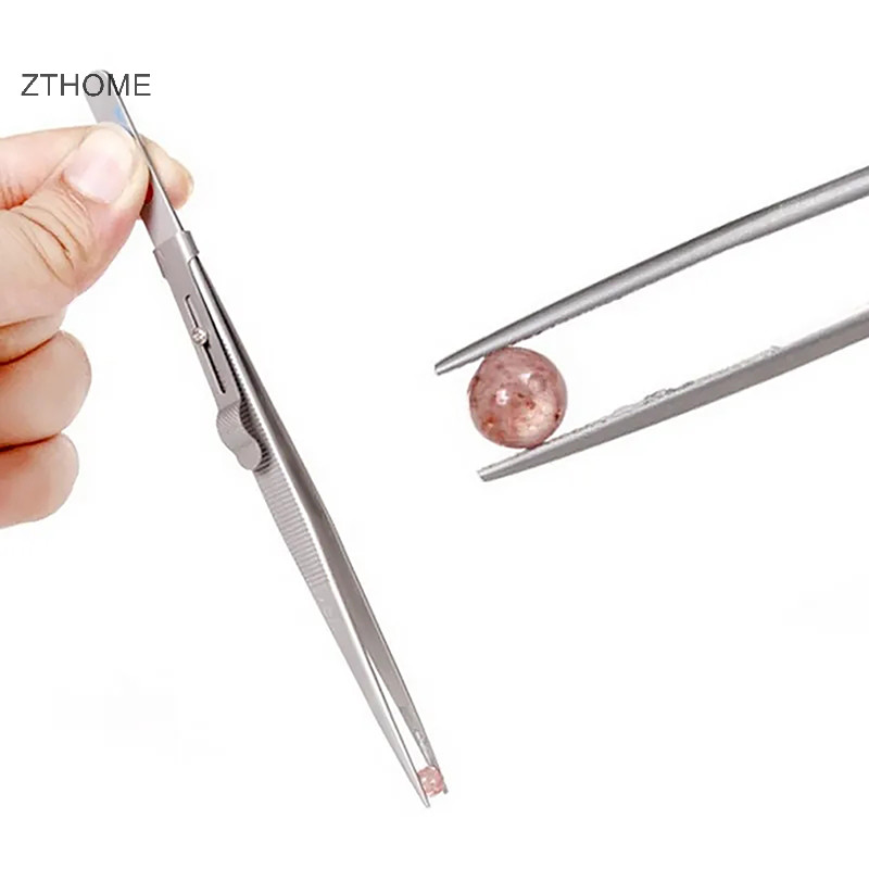 Zthome Dụng cụ làm đồ trang sức Nhíp lõm Rãnh kim cương Thép không gỉ có thể điều chỉnh Dụng cụ thủ công cho thợ kim hoàn HOT