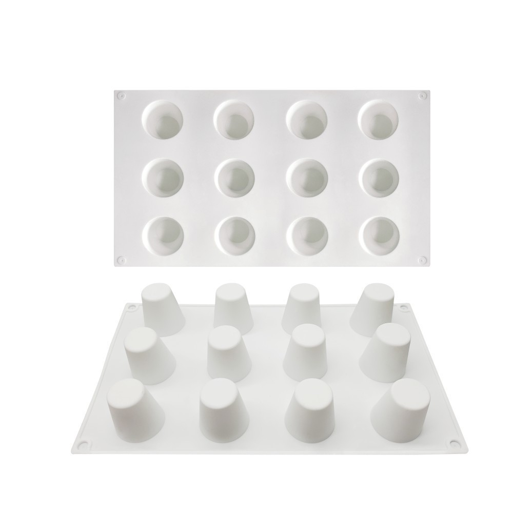 6 Khoang Nón Pleurotus Erythrangii Khuôn Cắt Tóc Silicon Bán Nguyệt Tròn Mousse Khuôn Socola DIY Nướng Bánh