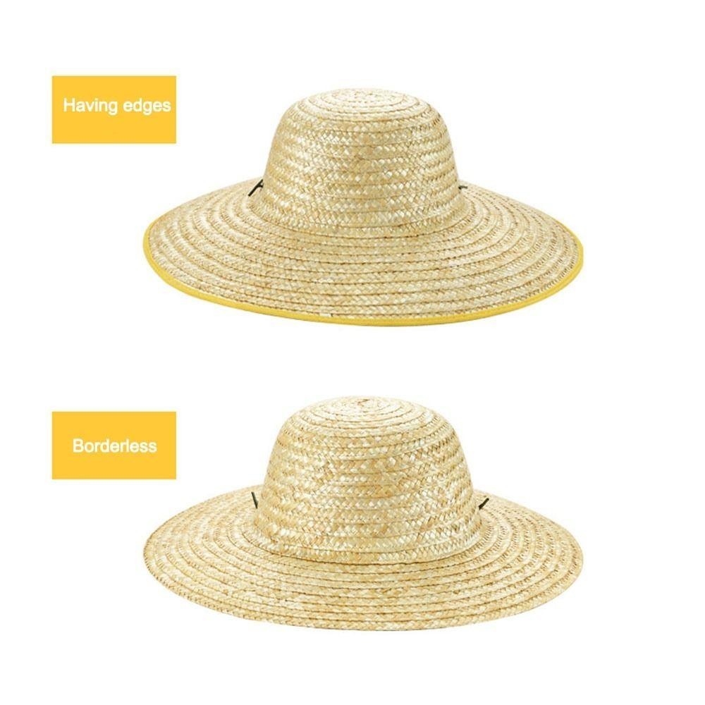 Mũ chống nắng HOBBYIN làm từ rơm có vành rộng điều chỉnh được, phù hợp nam giới đi biển thoáng mát