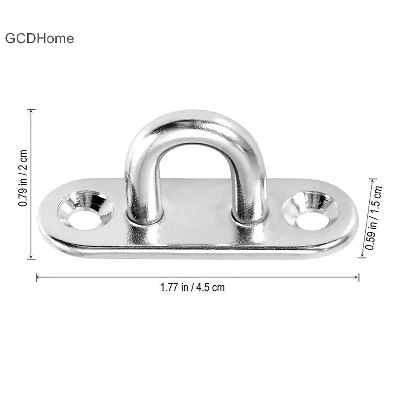 Gcdhome M5 / 6 / 8 Móc Tấm Mắt Hạng Nặng Thép Không Gỉ Miếng Lót Treo Tường U Thuyền Trần Móc Nhẫn Nhà Đỗ Xe Võng Hình Chữ D HOT