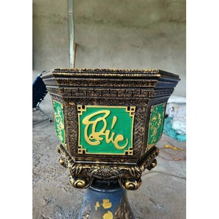 Khuôn Đổ Chậu Lục Giác Kích thước 48cm Chân Liền Nhiều Hoa Văn Cho Khách Lựa Chọn