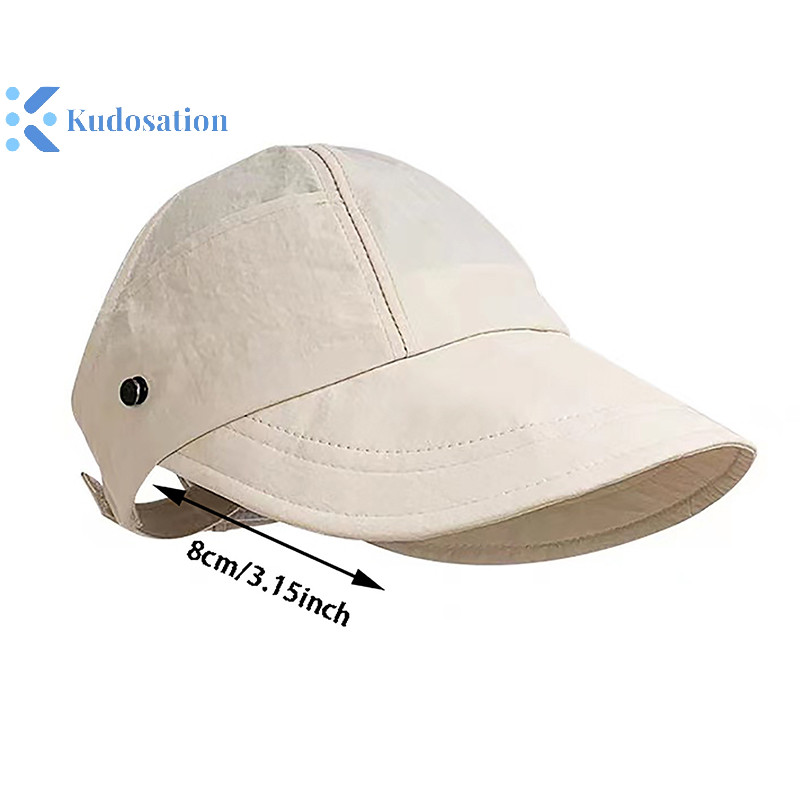 Kudosation Có Thể Gập Lại Vành Rộng Đuôi Ngựa Mũ Chống Nắng Dây Rút Có Thể Điều Chỉnh Cho Nữ Đi Biển Mũ Mùa Hè Nhanh Khô Tấm Che Người Cá