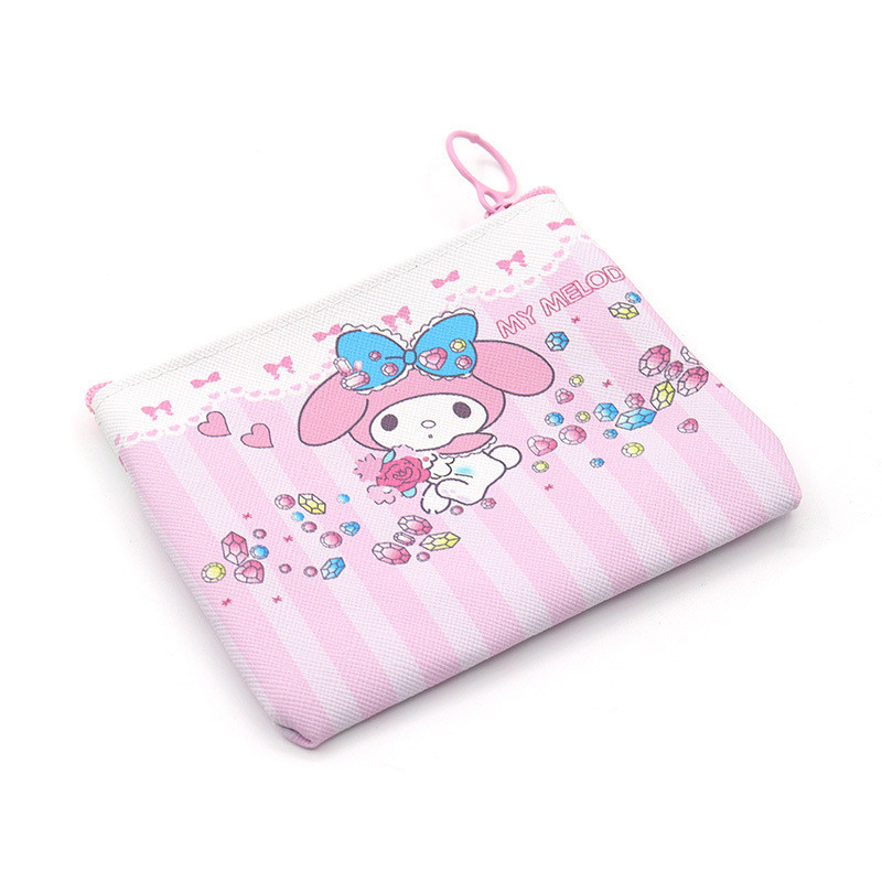 Hoạt Hình Kuromi Ví Mini Dễ Thương Ví Đựng Tiền Xu Cinnamoroll Giai Điệu Chìa Khóa Tai Nghe Túi Bảo Quản Đơn Giản Túi Đựng Thẻ Nữ