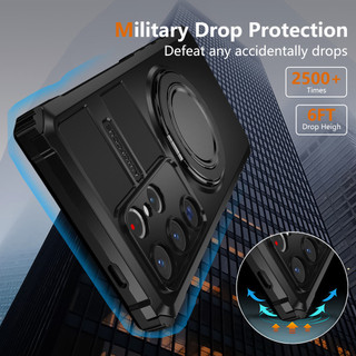 Dành Cho Samsung S24 Ultra / S23 Plus / S20 FE / S22 / S25 / Note 20 Ultra Ốp Lưng Vòng Xoay Từ Tính Đế Mỏng Chống Sốc Quân Sự Hạng Nặng Chống Rơi Bảo Vệ Toàn Thân