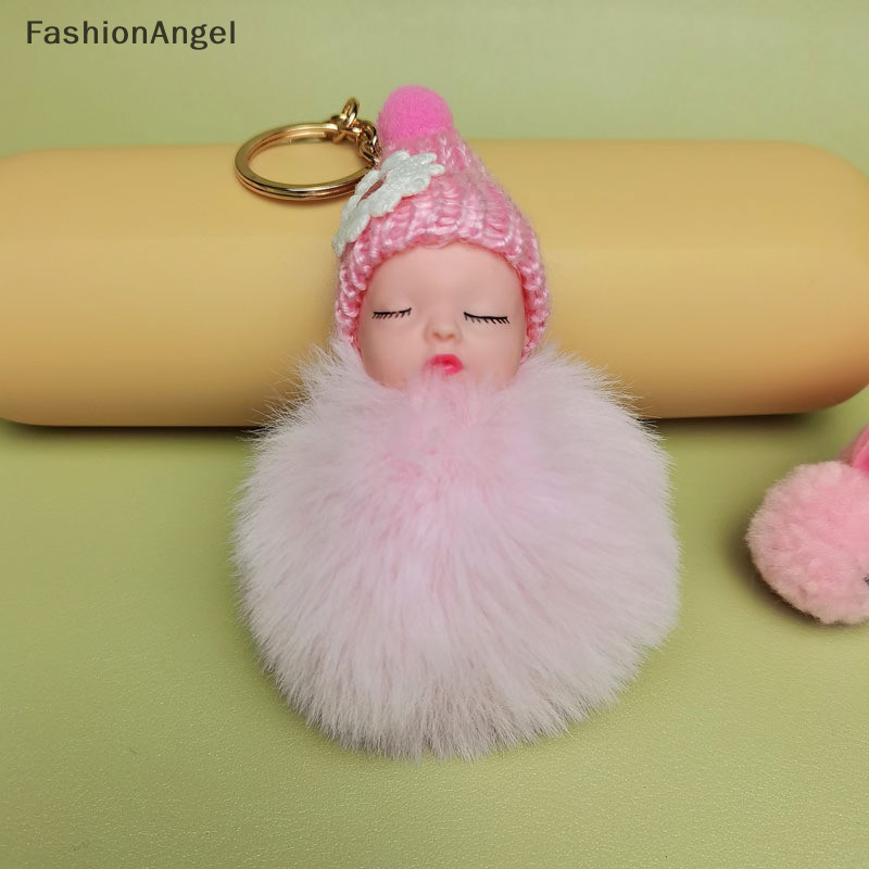 Fashionangel Pompom Ngủ Bé Móc Khóa Dễ Thương