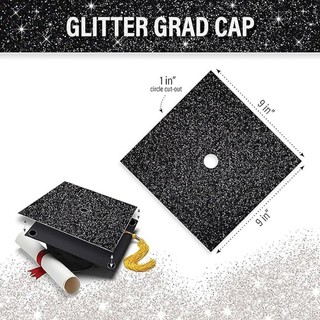 Nhãn dán METALWRK EVA, Mũ tốt nghiệp đại học Topper Mũ tốt nghiệp Nhãn dán trang trí, Đồ dùng dự tiệc Trường trung học DIY Long lanh Mũ tốt nghiệp