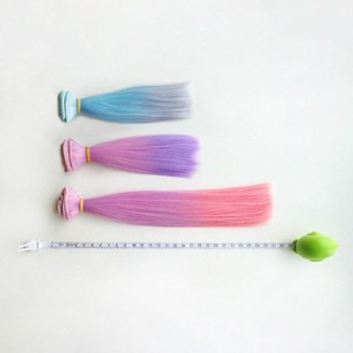 [Chất lượng cao] Tóc búp bê THEHOMECO, Màu Gradient DIY Bjd Tóc giả, Quà tặng đồ chơi trẻ em đầy màu sắc 15 * 100CM hợp thời trang cho 1 / 4 1 / 6 1 / 8 Bjd