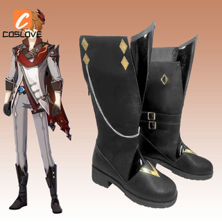 Anime Trò Chơi Genshin Tác Động Tartaglia Cosplay Giày Phù Hợp Với Người Cao Ống Giày Đen Giày Cosplay Trang Phục Phục Phục Hồi Hoàn Hảo