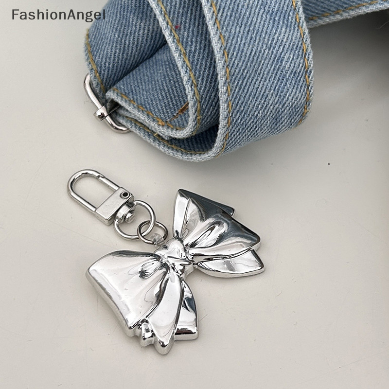 Fashionangel Y2K Nơ Móc Khóa Vintage Kim Loại Nơ Móc Khóa Thời Trang Xe Túi Xách Trang Trí Mặt Dây Chuyền Phụ Kiện TH