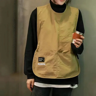 Tạp dề chống thấm nước và chống vết bẩn Áo Vest Nylon màu trơn Phong cách Tạp dề làm đẹp Tạp dề có tay đeo bởi đầu bếp và máy chủ