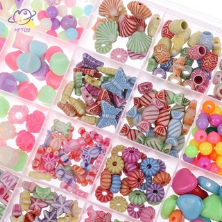 HFTOY 1 Bộ Sáng Tạo Rời Miếng Đệm Hạt Làm Vòng Tay Vòng Cổ 10 / 24 Lưới Cô Gái Bộ Trang Sức DIY Handmade Đính Hạt Đồ Chơi Trẻ Em Quà Tặng ~