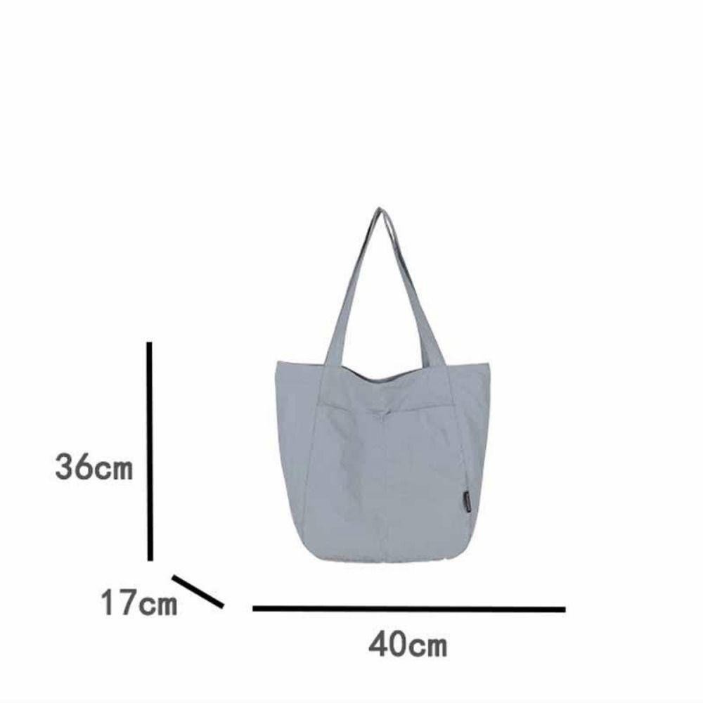 HOBBYIN Túi đeo vai HOBBYIN, Túi Tote Nylon mềm màu trơn, Túi xách du lịch bằng vải Canvas chống thấm nước có dây kéo đơn giản