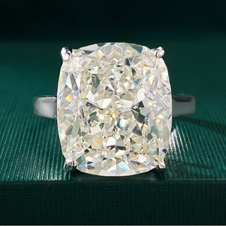 Châu Âu Mỹ ins Phong Cách Mới Vuông 12 * 14 Kim Cương Carbon Cao 6 Carat Hoa Đá Cắt Mở Nhẫn Nữ