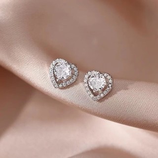 Bông Tai Zircon Trái Tim Với Bạc Không Gây Dị Ứng Tai Bài Viết Bộ Trang Sức Thời Trang Cho Nữ Bé Gái