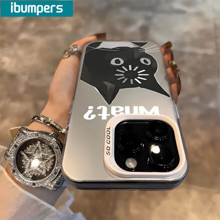 ibumpers Ốp Lưng IPhone Họa Tiết Mèo Đen Vui Nhộn Ốp Điện Thoại IMD Cứng Trơn Chống Bẩn Chống Sốc Cho IPhone 16 15 14 12 13 11 Pro Max