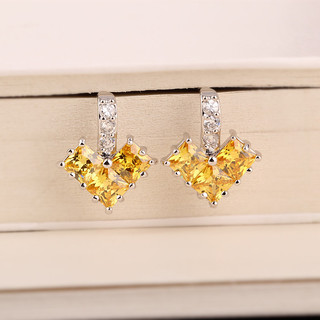 Châu Âu Mỹ ins Phong Cách Mới Nhiều Màu Sắc Zircon Trái Tim Tình Yêu Bông Tai Nữ