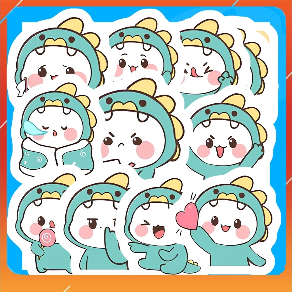 Hộp 42 Sticker HÌNH KHỦNG LONG DỄ THƯƠNG Trang Trí Xe - Điện Thoại - Laptop - Nón Bảo Hiểm Gì Cũng In | MS: 000494