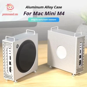 Máy tính PWSSEND, Vỏ bảo vệ chống bụi tản nhiệt, Thiết kế chống sốc 2in1 Hợp kim nhôm Giá đỡ khung gầm máy tính để bàn cho Mac Mini M4 / M4