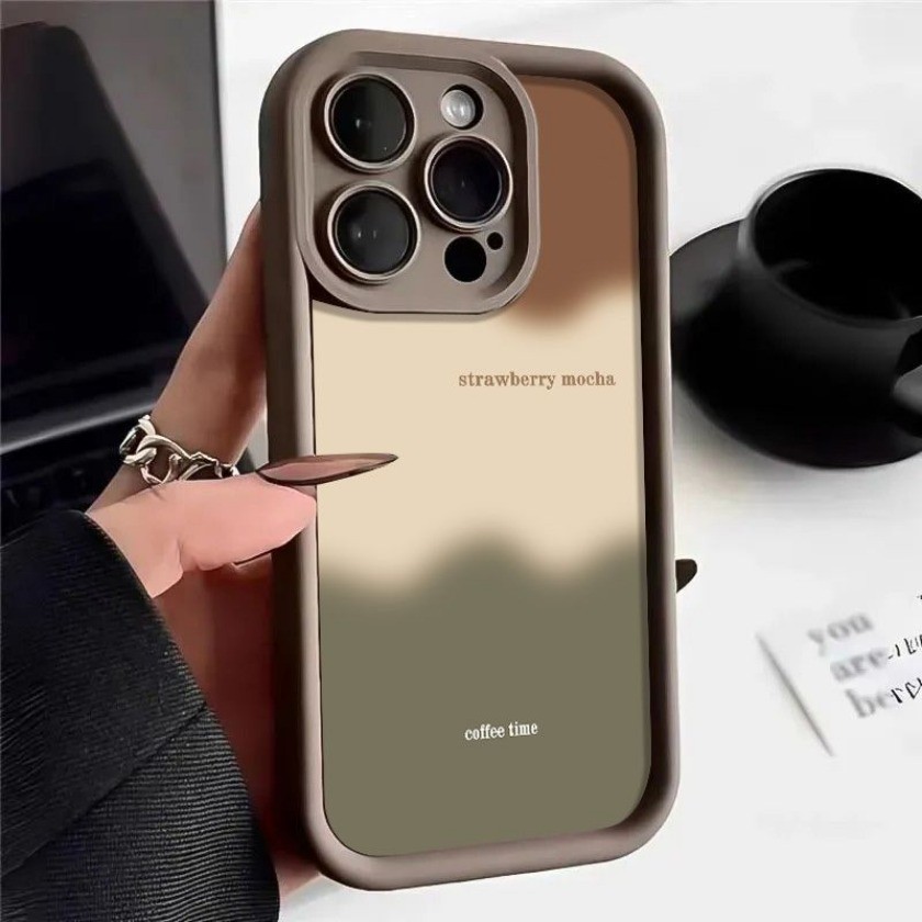 Ốp Điện Thoại Họa Tiết Chuyển Màu Nâu Tiếng Anh Cho Samsung S25 Plus S25 Ultra A16 A26 A36 M55 M54 M51 M34 M35 Đôi Mắt Thiên Thần Chống Sốc Bìa Mềm