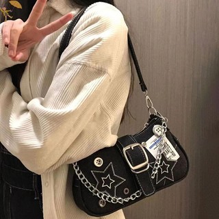 [Gou] Túi xách nữ thời trang Denim Stars Pattern Cool Girls Y2K