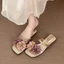 phong cách Hàn Quốc Dép sandal nữ hoa tiên nữ êm chân quai ngang đi biển mẫu hot