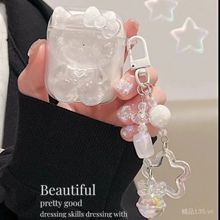 Ốp lưng AirPods 4 trong suốt mềm mại tương thích cho bé gái Kitty Cat, vỏ AirPods Pro 2, AirPods 3