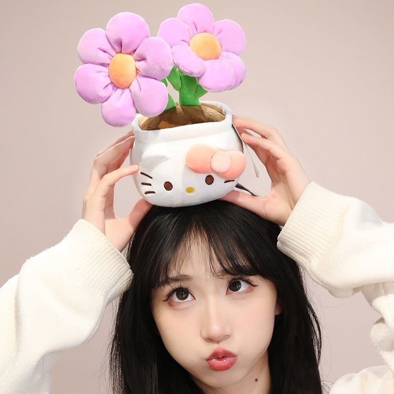 Sanrio Hello Kitty Hoa Sang Trọng Đồ Chơi Dễ Thương Chậu Hoa Sang Trọng Búp Bê Sáng Tạo Nhiều Màu Sắc Kitty Hoa Đồ Chơi Nhồi Bông Trang Trí Nhà Máy Tính Để Bàn Bé Gái Quà Tặng Sinh Nhật Đổi Quà Tặng Quà Tặng