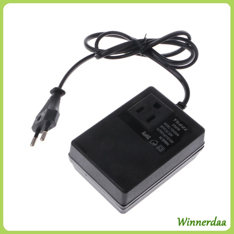 Winn 200W AC 220V sang 110V Máy biến áp bước xuống Chuyển đổi nguồn du lịch Bộ chuyển đổi phích cắm EU