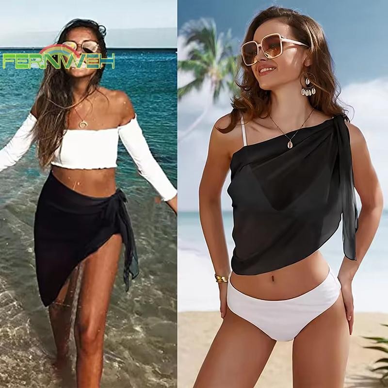 [Fernweh] Váy voan ngắn sarong dành cho nữ Váy không có Bikini Đồ bơi đi biển Bộ đồ tắm Bọc váy cho đồ bơi Mùa hè che đậy [MỚI]
